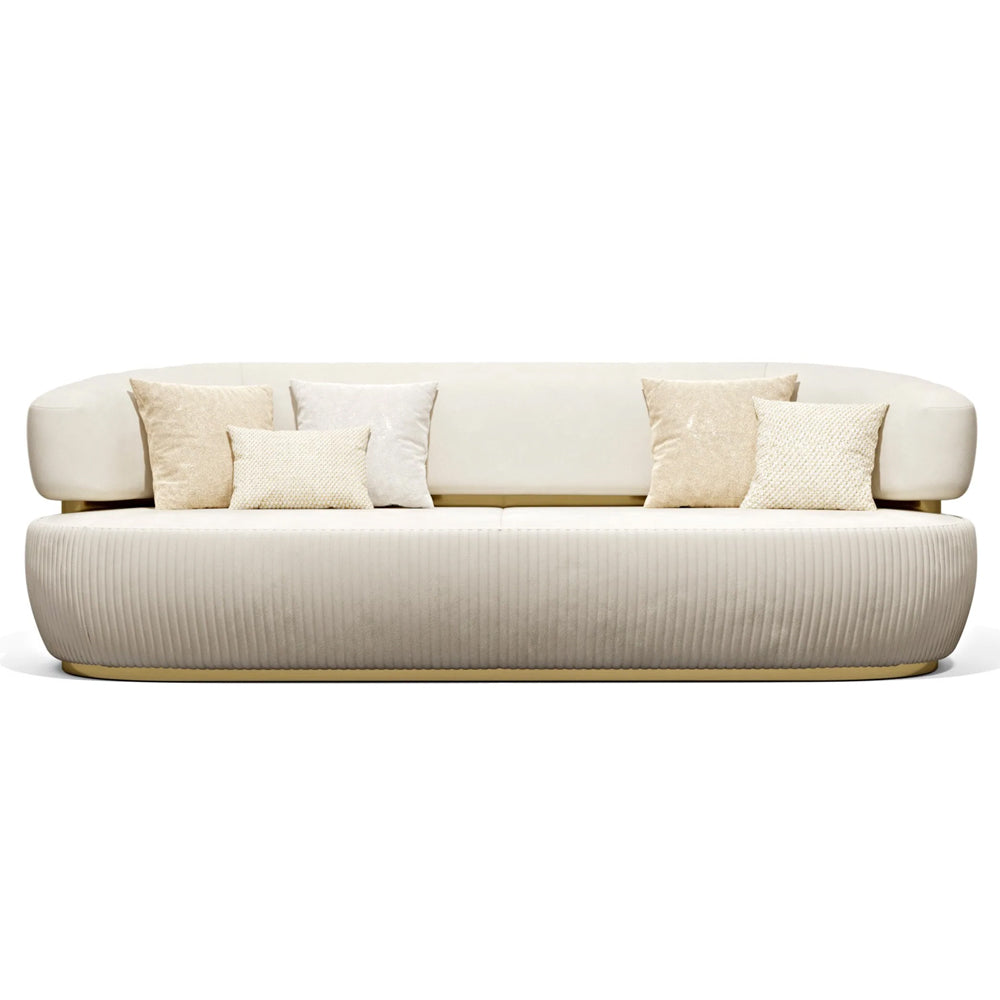 Nova 3-Seater Velvet Sofa in  – Luxurious Comfort, L230cm x W110cm x H86cm - Cotton Home
