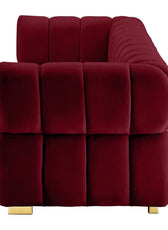Gwen 3 Seater Sofa Velvet Fabric - Red - L231cm x W89cm X 75cm - Cotton Home