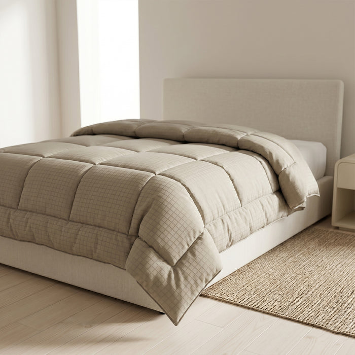 Egyptian Cotton Tiled Beige 220x240cm Duvet