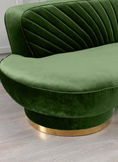 Northpol 3 Seater Velvet Sofa in Green - Elegant Comfort 242cm x 100cm x 78cm - Cotton Home