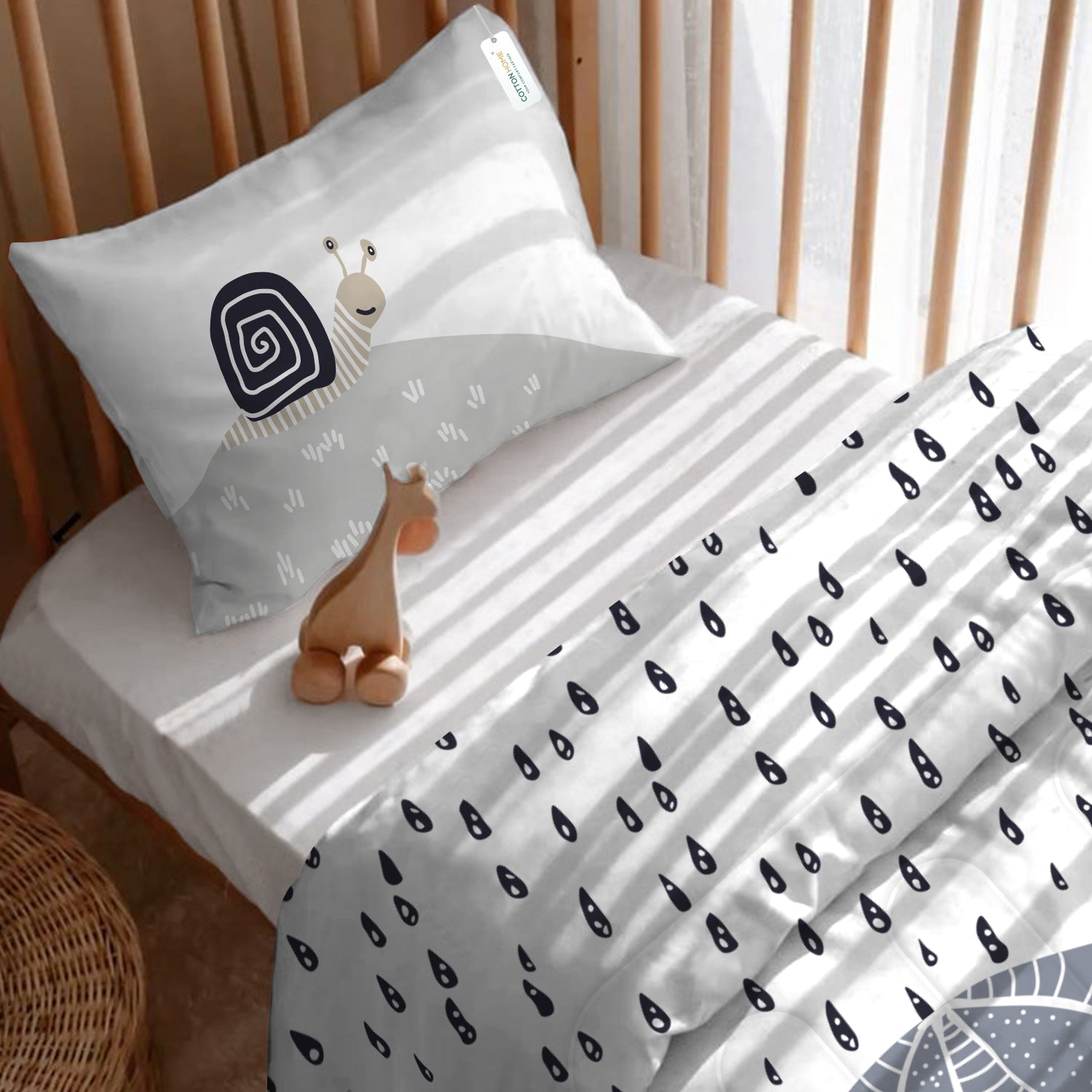 3Piece Baby Crib Comforter Set 90x120 Cotton Comforter, Filled Pillow & Pillow Cover – Shelly Rains