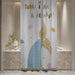 Shower Curtain Printed Fabric with Hooks 180x180 Cm - Mermaid - Cotton Home