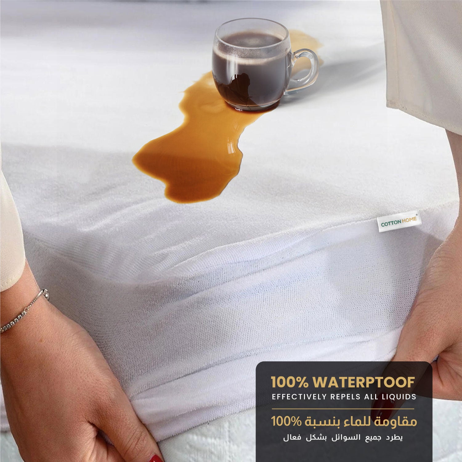 Coral Fleece Waterproof Mattress Protector 90x200+35cm with Deep Pocket - Cotton Home