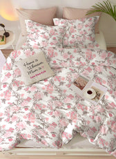 Duvet Cover 4 piece set Super King size High quality 240x260 duvet cover with Fitted sheet and pillow cases Abstract Harmony - Cotton Home