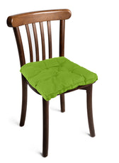 Premium Green Chair Pads with Ties suitable for Dining Room For Indoor Outdoor Garden Patio Kitchen Office Chairs - Cotton Home