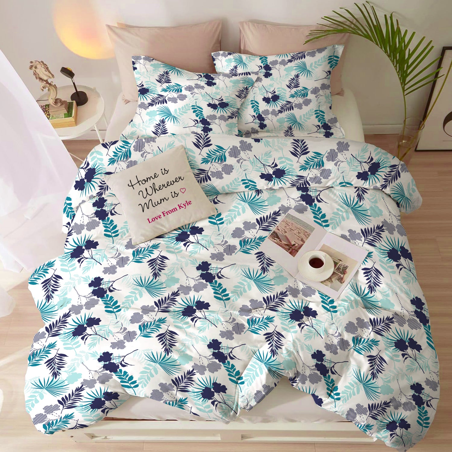 Duvet Cover 4 piece set Queen size High quality 220x240 duvet cover with Fitted sheet and pillow cases Forest - Cotton Home