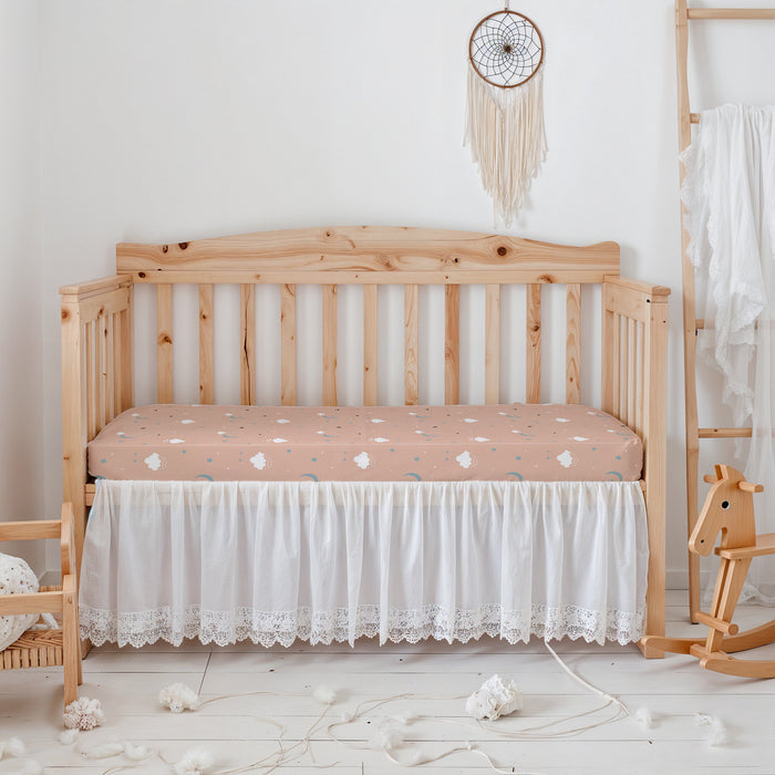 Premium Cotton 2PC Crib Sheets (120x60 cm) Soft, Breathable, Fitted Baby Mattress Sheets Dream Night