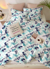 Duvet Cover 4 piece set Super King size High quality 240x260 duvet cover with Fitted sheet and pillow cases Forest - Cotton Home