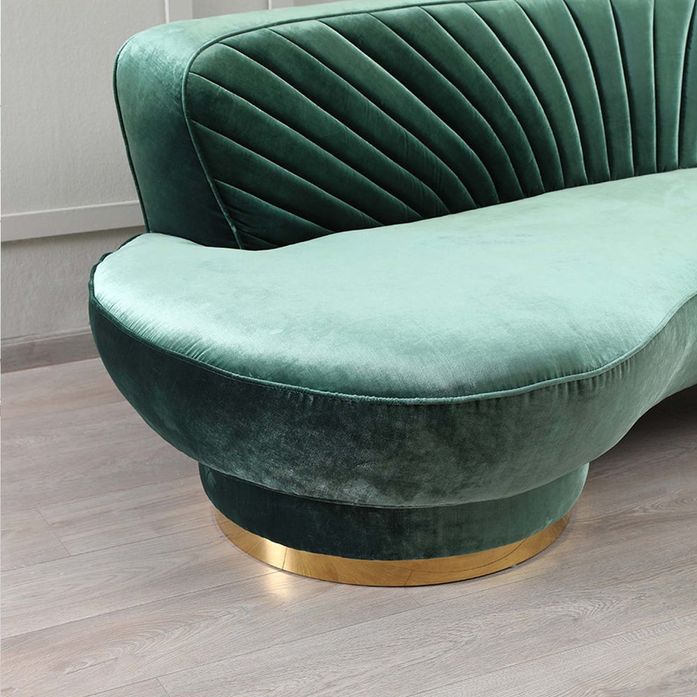 Northpol 3 Seater Velvet Sofa in - Elegant Comfort 242cm x 100cm x 78cm - Cotton Home