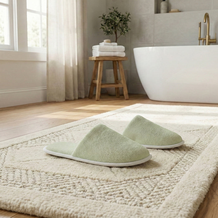 Turkish Luxury Spa Slippers for Men and Women Pack of 2 set  – Soft Lightweight Mint Green