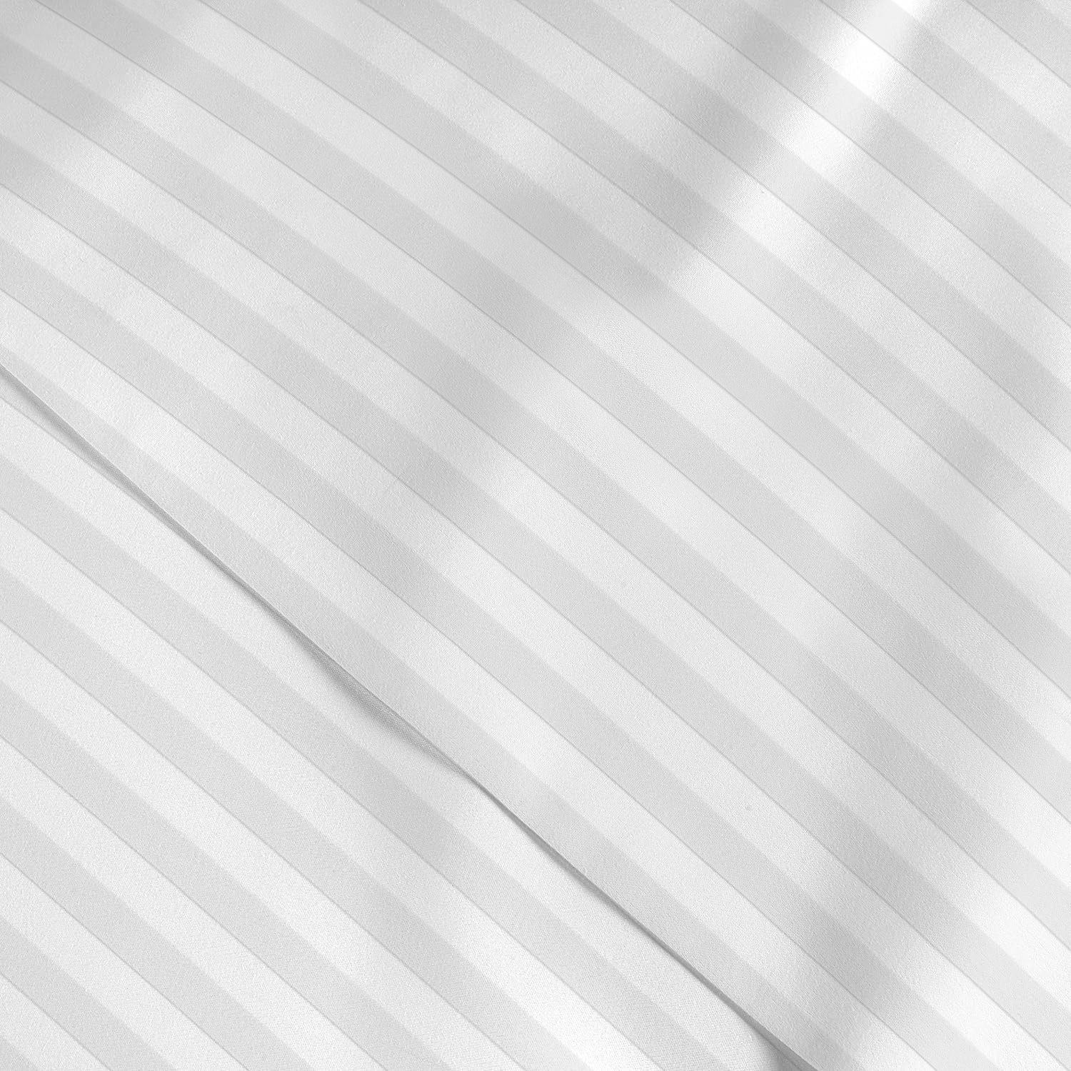 6 Piece Duvet Cover Set 220x240cm Queen - White Stripe - Cotton Home