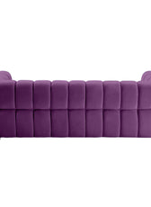 Gwen 3 Seater Sofa Velvet Fabric - Purple - L231cm x W89cm X 75cm - Cotton Home