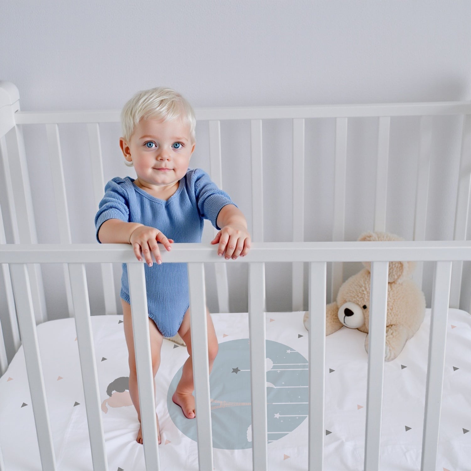 Premium Cotton 2PC Crib Sheets (120x60 cm) Soft, Breathable, Fitted Baby Mattress Sheets Dream Night