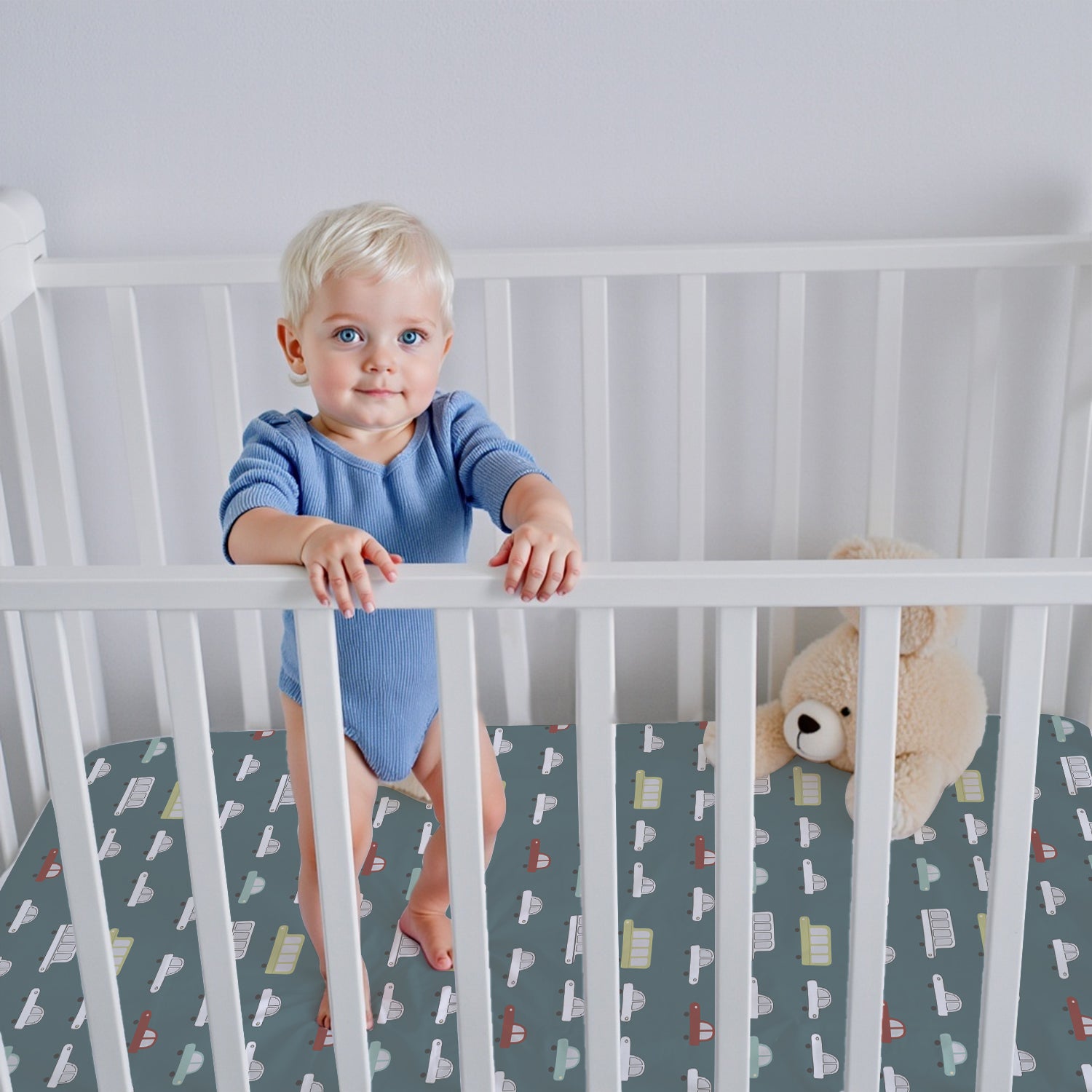 Premium Cotton 2PC Crib Sheets (120x60 cm) Soft, Breathable, Fitted Baby Mattress Sheets Dream Home