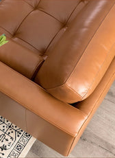 Hixon 3-Seater Faux Leather Sofa L220cm x W83cm x H83cm Brown