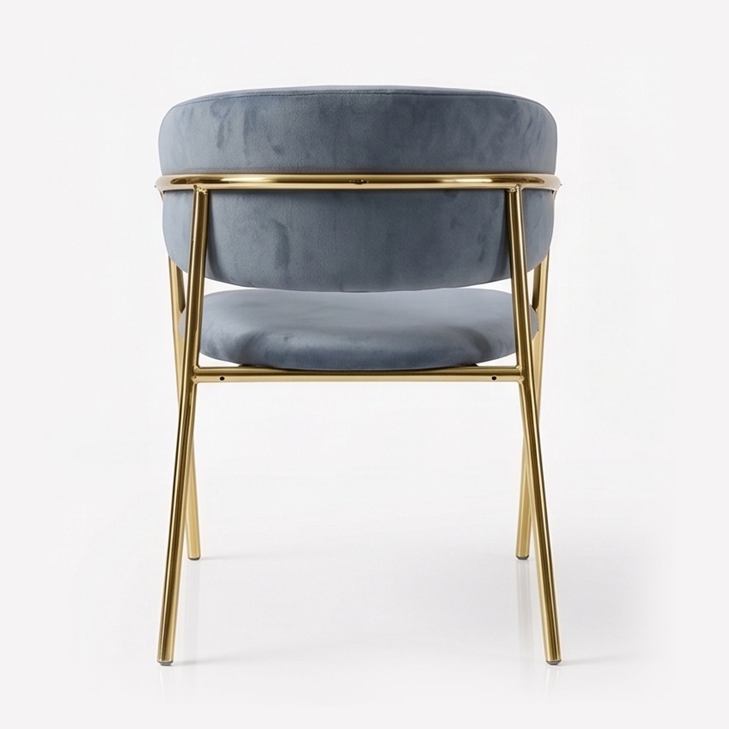 Luxury Grey Velvet Dining Chair with Gold Stainless Steel Legs 75 x 55 x 52 cm