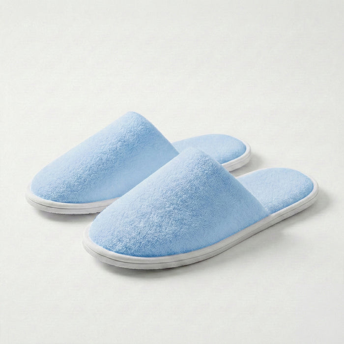 Turkish Luxury Spa Slippers for Men and Women Pack of 2 set  – Soft Lightweight Sky Blue