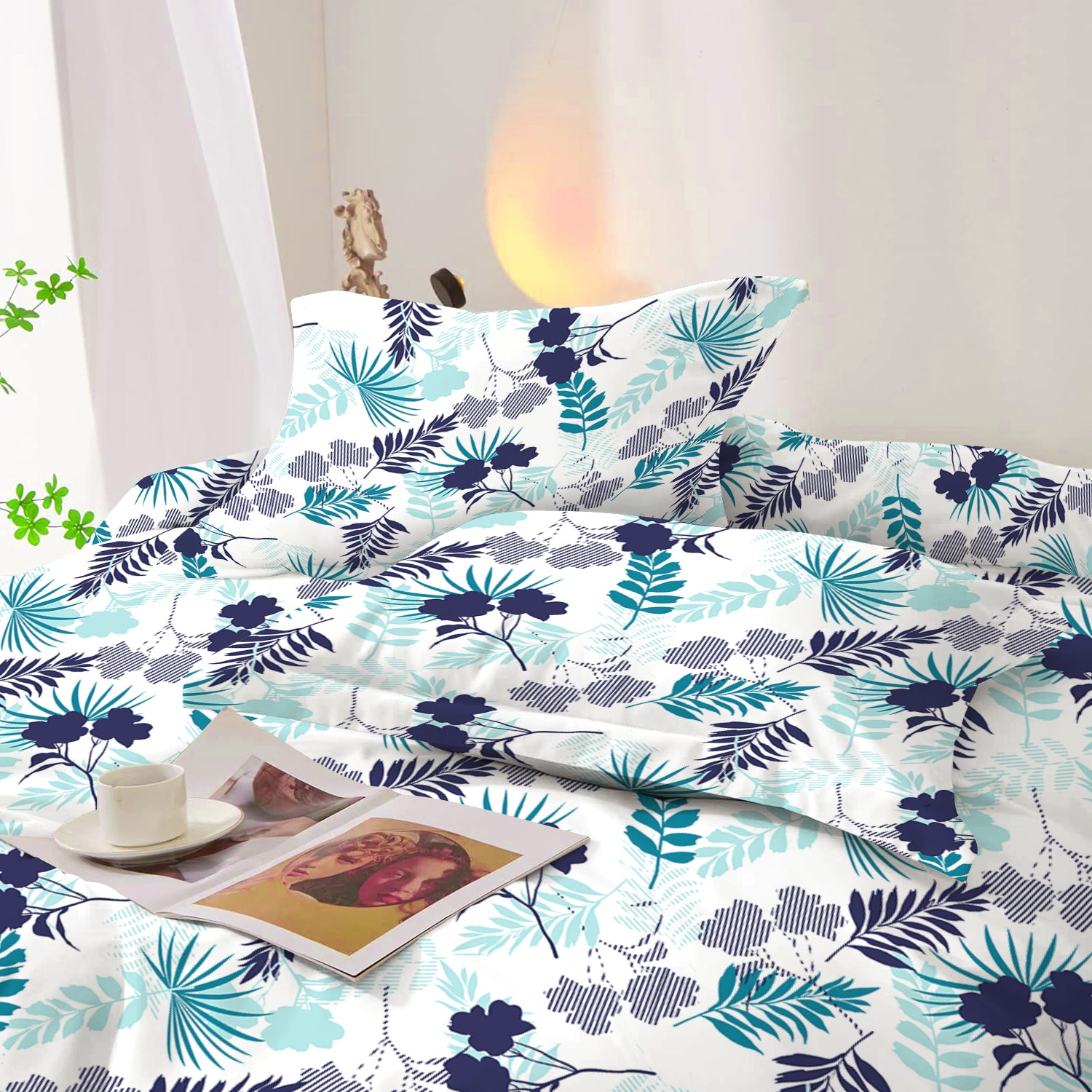 Duvet Cover 4 piece set Queen size High quality 220x240 duvet cover with Fitted sheet and pillow cases Forest - Cotton Home