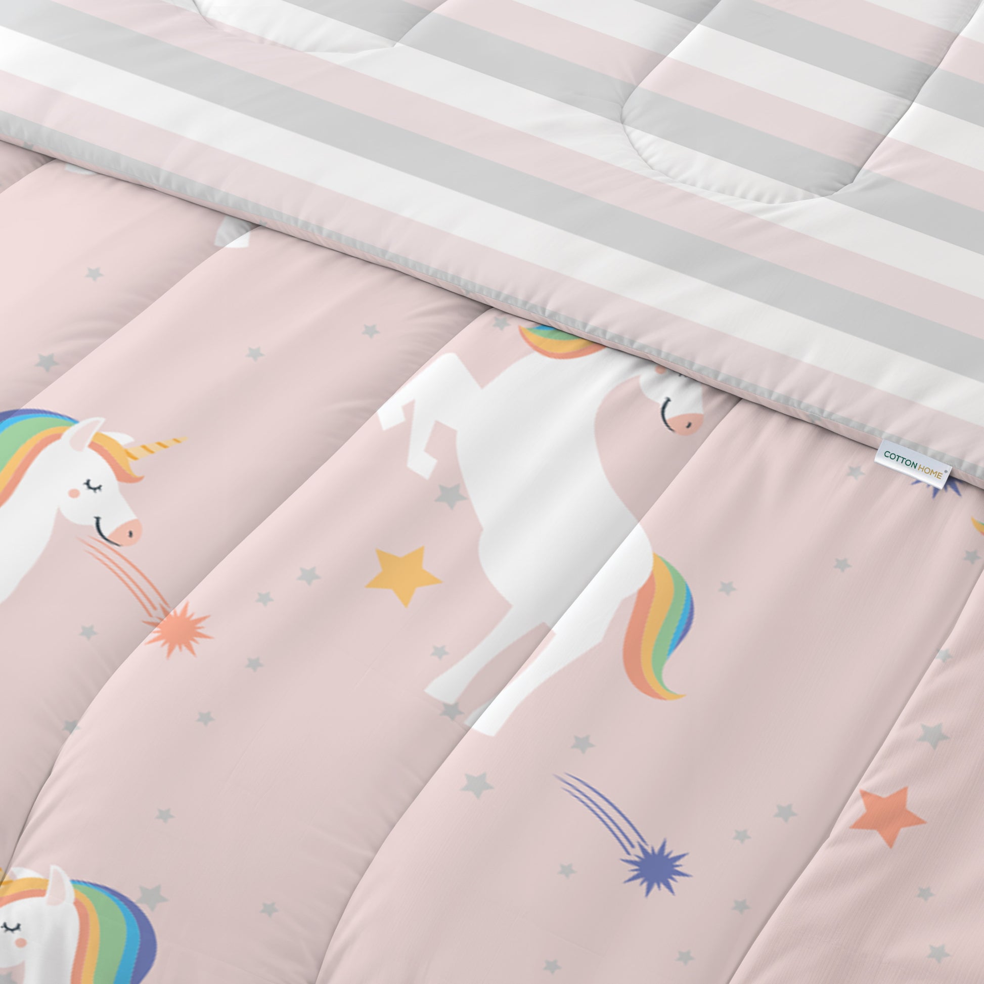 Premium Cotton 3PC Bedding Set Kids Comforter Set 135x220cm Unicorn