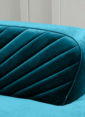 Northpol 3 Seater Velvet Sofa in Blue - Elegant Comfort 242cm x 100cm x 78cm - Cotton Home