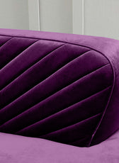 Northpol 3 Seater Velvet Sofa in Purple - Elegant Comfort 242cm x 100cm x 78cm - Cotton Home