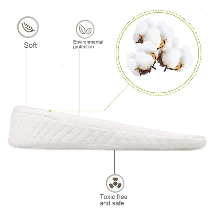 Smooth Wedge Memory Foam Pillow for babies  40x60cm (11x3) White - Cotton Home