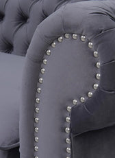 Opulent Oasis 4 Seater Triangle Corner L Shape Fabric Sofa - Gray - Cotton Home