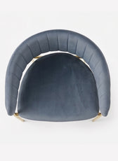 Luxury Grey Velvet Dining Chair with Gold Stainless Steel Legs 75 x 55 x 52 cm