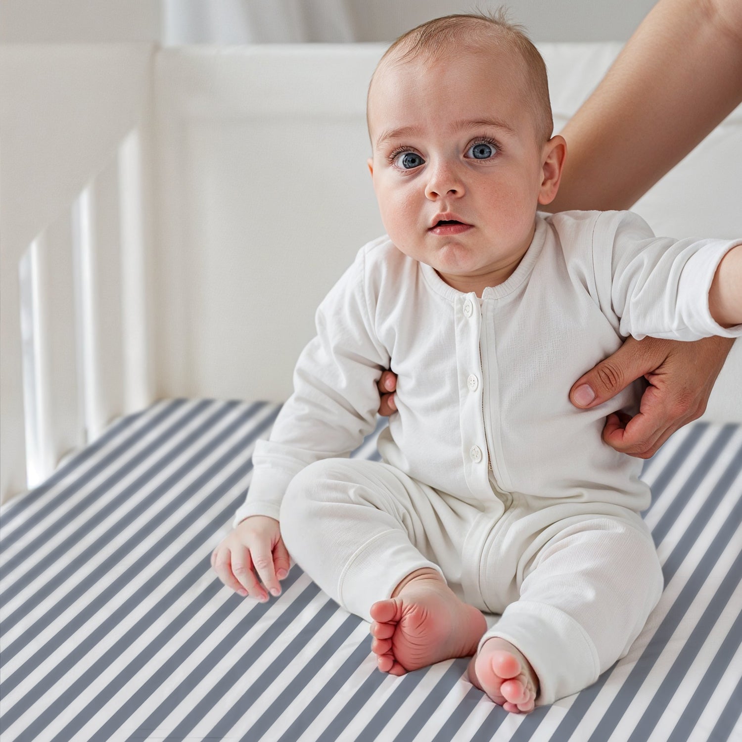 Premium Cotton 3-Piece Baby Crib Bedding Set (120x60 cm) Fitted Baby Mattress Sheets and Protector Shelly Rains