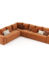 Harmony Haven 4 Seater Sofa in Luxurious Brown Velvet – L350cm x W180cm x H75cm Stylish, Comfortable, and Durable Sofa for Elegant Living Spaces - Cotton Home