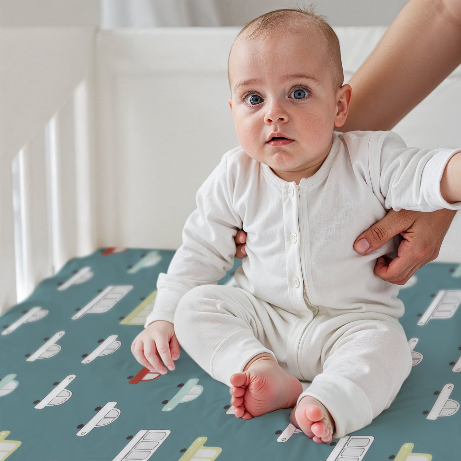 Premium Cotton 2PC Crib Sheets (120x60 cm) Soft, Breathable, Fitted Baby Mattress Sheets Dream Home