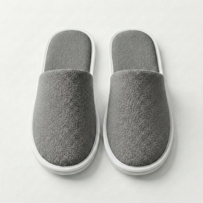 Turkish Luxury Spa Slippers for Men and Women Pack of 2 set - Soft Lightweight Gray