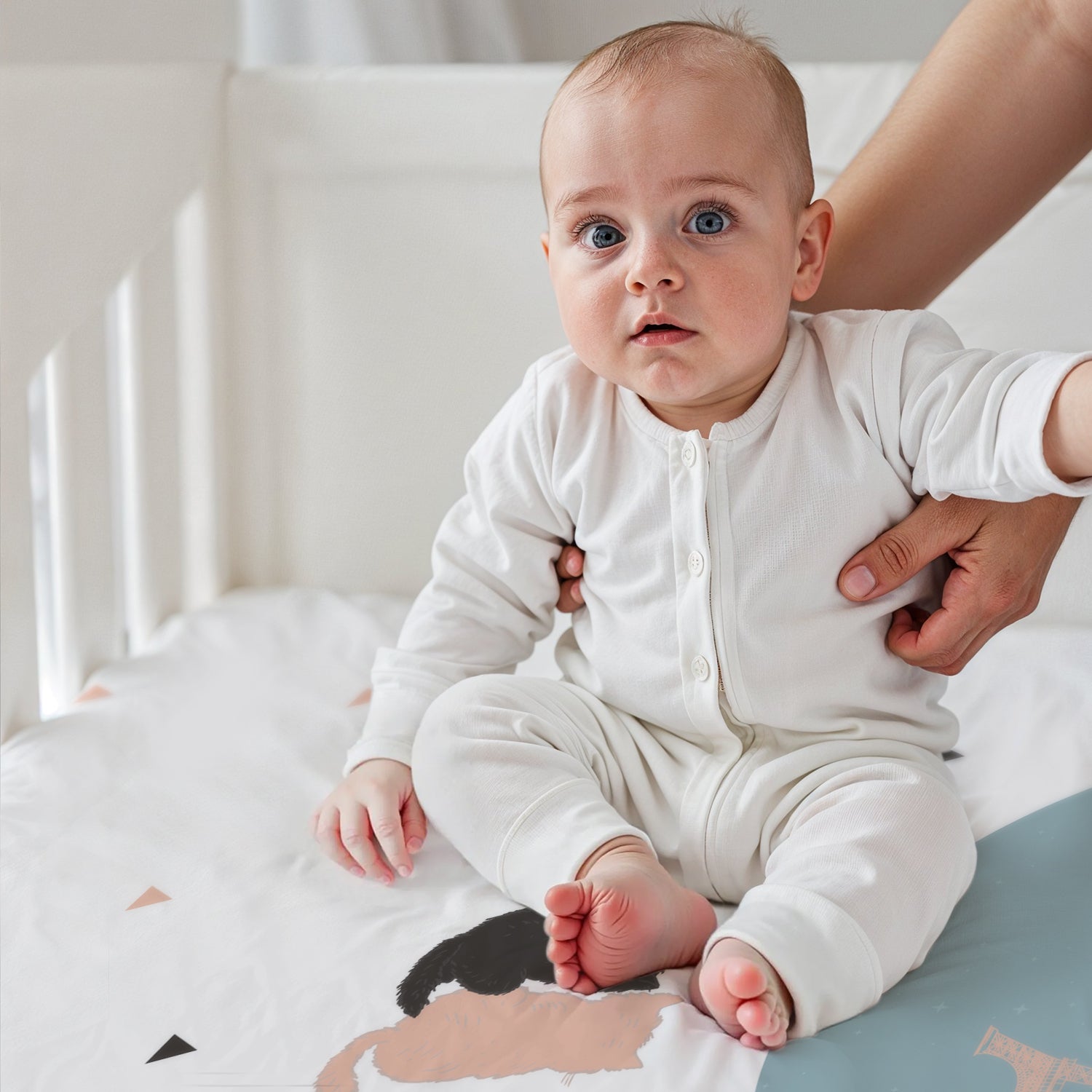 Premium Cotton 2PC Crib Sheets (120x60 cm) Soft, Breathable, Fitted Baby Mattress Sheets Dream Night