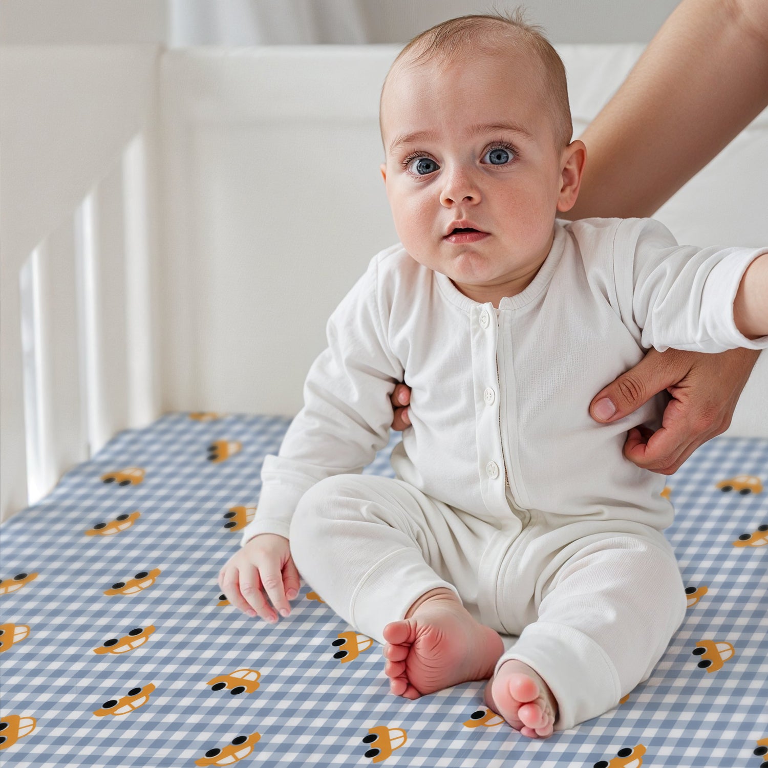 Premium Cotton 2PC Crib Sheets (120x60 cm) Soft, Breathable, Fitted Baby Mattress Sheets Little Cars