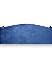 Nova 3-Seater Velvet Sofa with Square Arms – L220cm x W60cm x H85cm, Blue Comfortable & Stylish Sofa for Living Room - Cotton Home