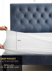 Coral Fleece Waterproof Mattress Protector 90x200+35cm with Deep Pocket - Cotton Home