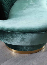 Northpol 3 Seater Velvet Sofa in - Elegant Comfort 242cm x 100cm x 78cm - Cotton Home