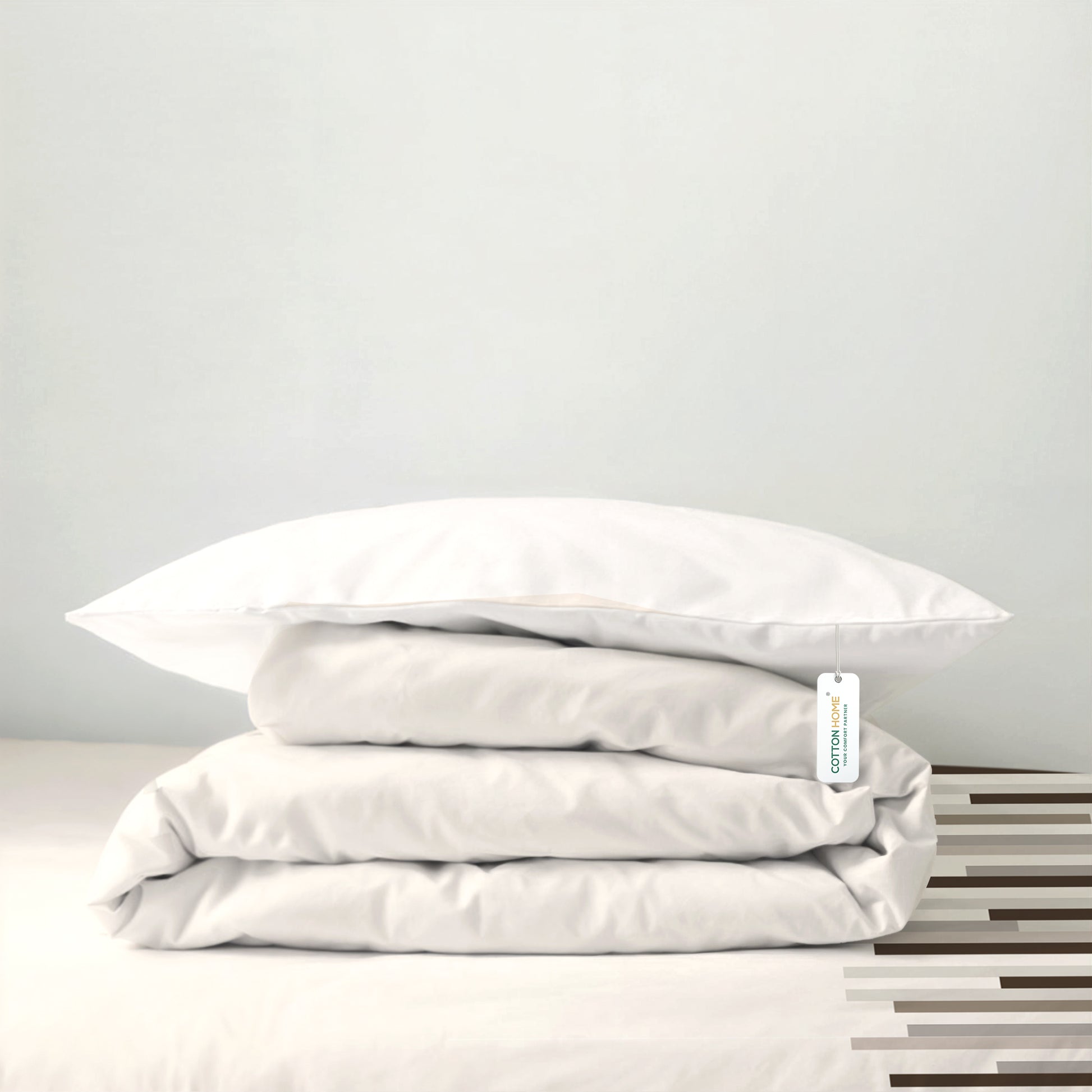 Premium Cotton 4PC Bedding Set Kids Comforter Set 160x220cm Choco Stripes