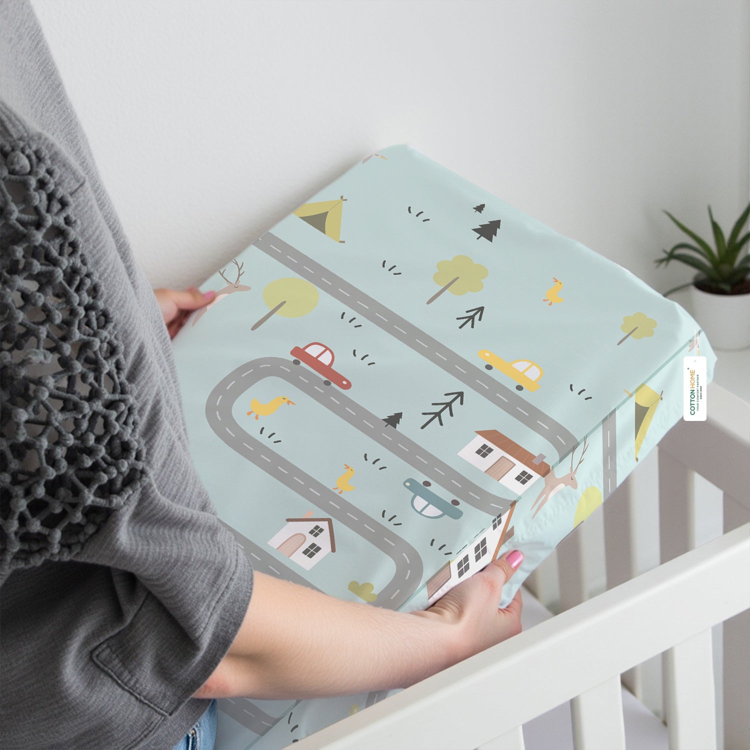 Premium Cotton 2PC Crib Sheets (120x60 cm) Soft, Breathable, Fitted Baby Mattress Sheets Dream Home