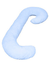 Four Seasons Pregnancy Pillow J Shaped Full Body Maternity Pillow 80x130cm Blue - Cotton Home