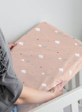 Premium Cotton 3-Piece Baby Crib Bedding Set (120x60 cm) Fitted Baby Mattress Sheets and Protector Dream Night