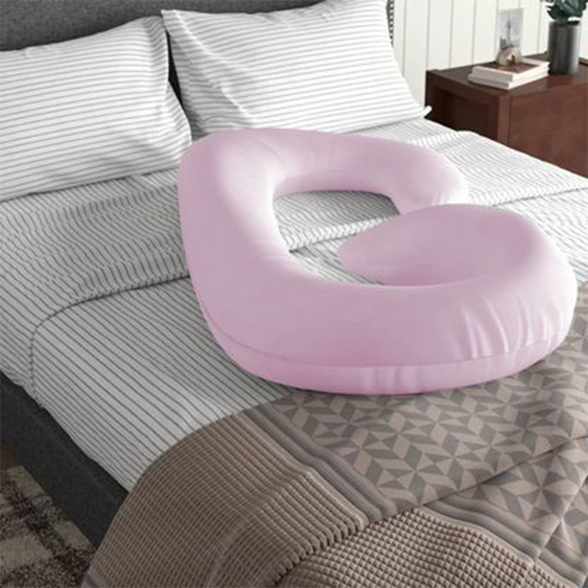 Four Seasons Pregnancy Pillow J Shaped Full Body Maternity Pillow 80x130cm Pink - Cotton Home