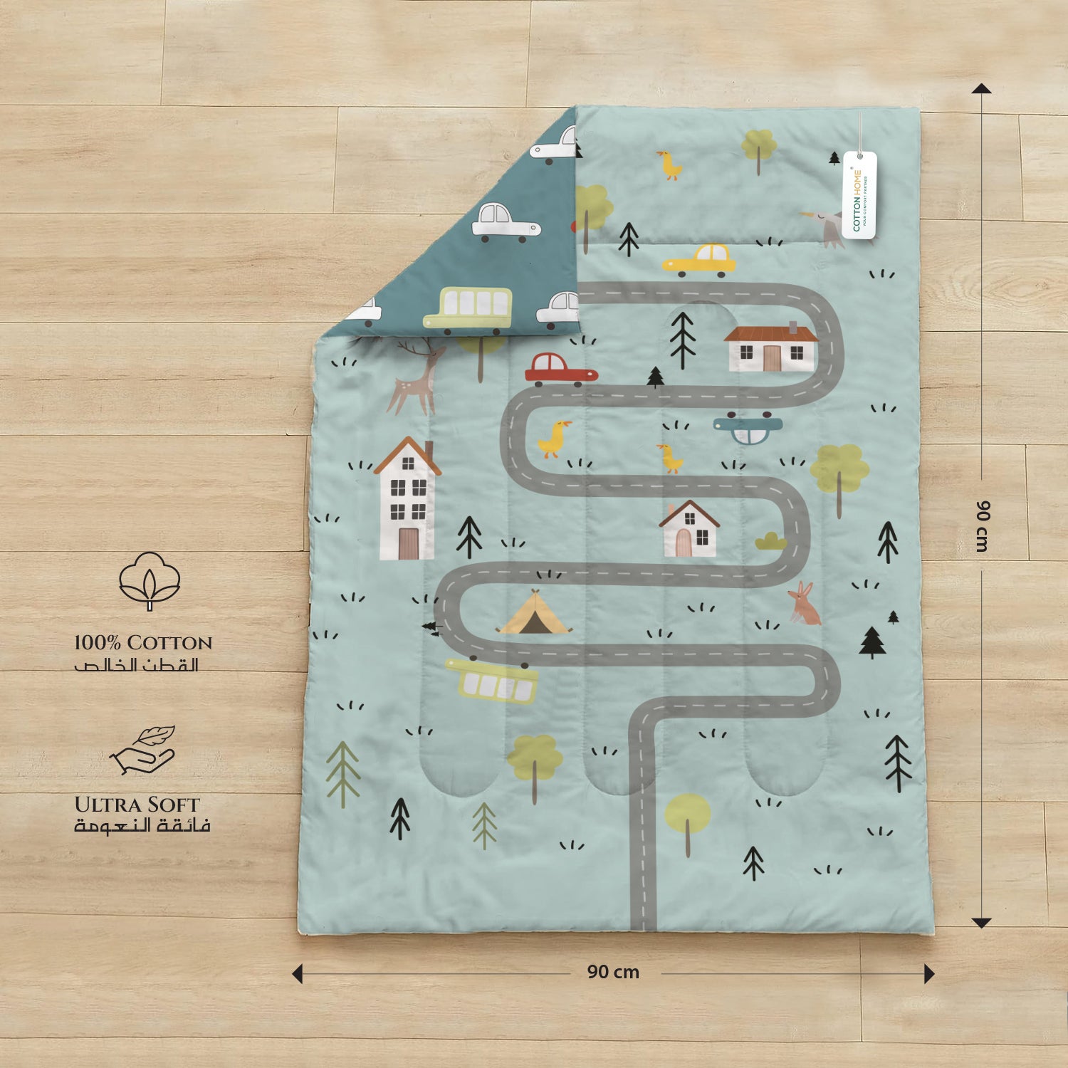 3Piece Baby Crib Comforter Set 90x120 Cotton Comforter, Filled Pillow & Pillow Cover – Dream Home