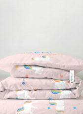 Premium Cotton 3PC Bedding Set Kids Comforter Set 135x220cm Unicorn