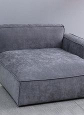 Plufflair L-shape Velvet Grey Sofa - Cotton Home