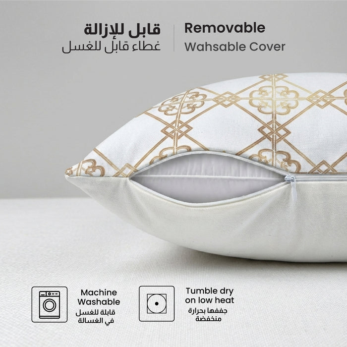 Cotton Decorative Throw Pillows Pack of 2  - 45x45 cm Square, Box design