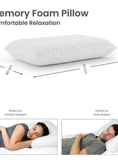 King Breathable Memory Foam Pillow 40x70X13cm - White - Cotton Home