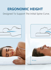 King Breathable Memory Foam Pillow 40x70X13cm - White - Cotton Home