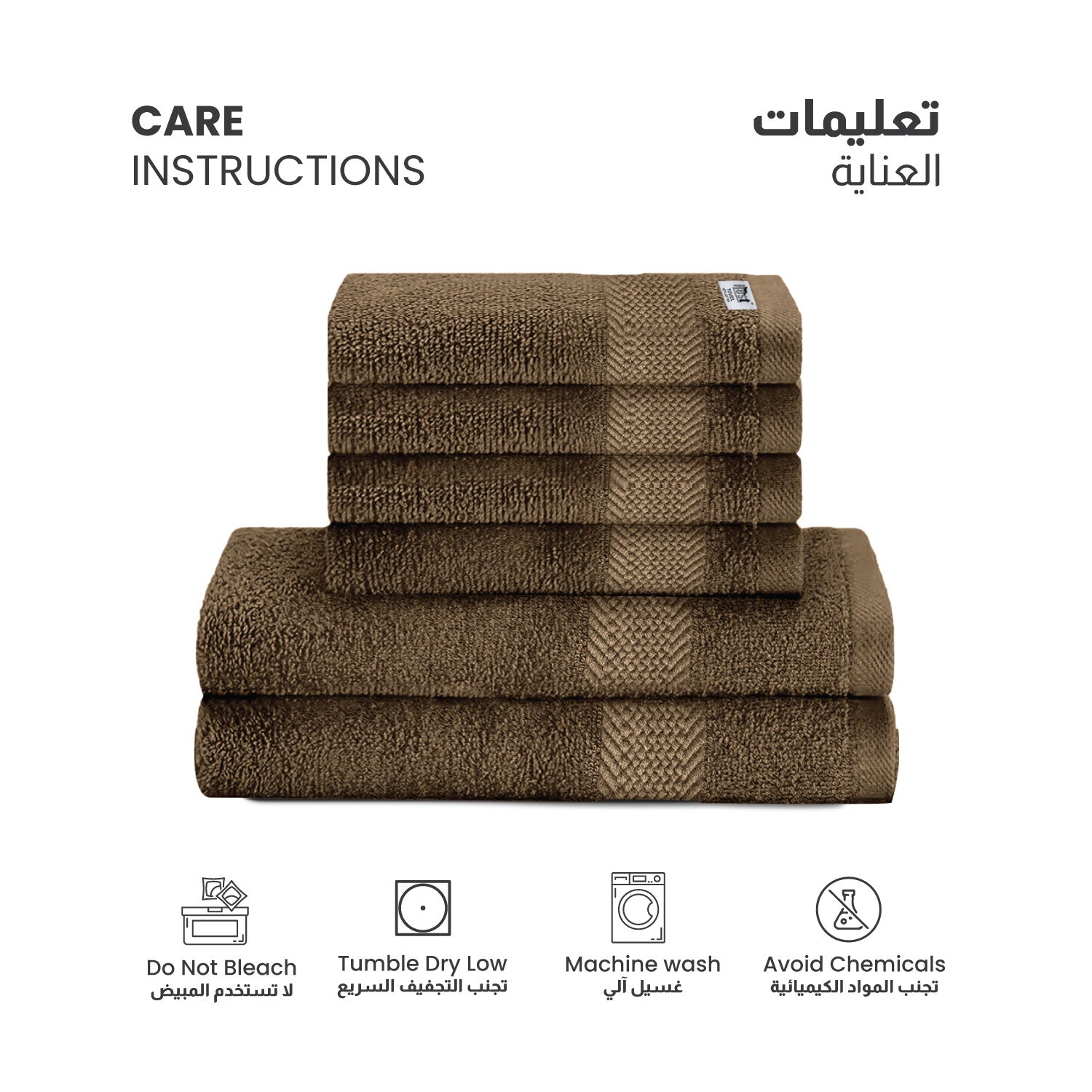 Cotton Face Towel and Hand Towel 6 Piece Set-Soft Feel, Quick Dry, Highly Absorbent Durable Towels - Cotton Home