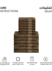 Cotton Face Towel and Hand Towel 12 Piece Set-Soft Feel, Quick Dry, Highly Absorbent Durable Towels - Cotton Home